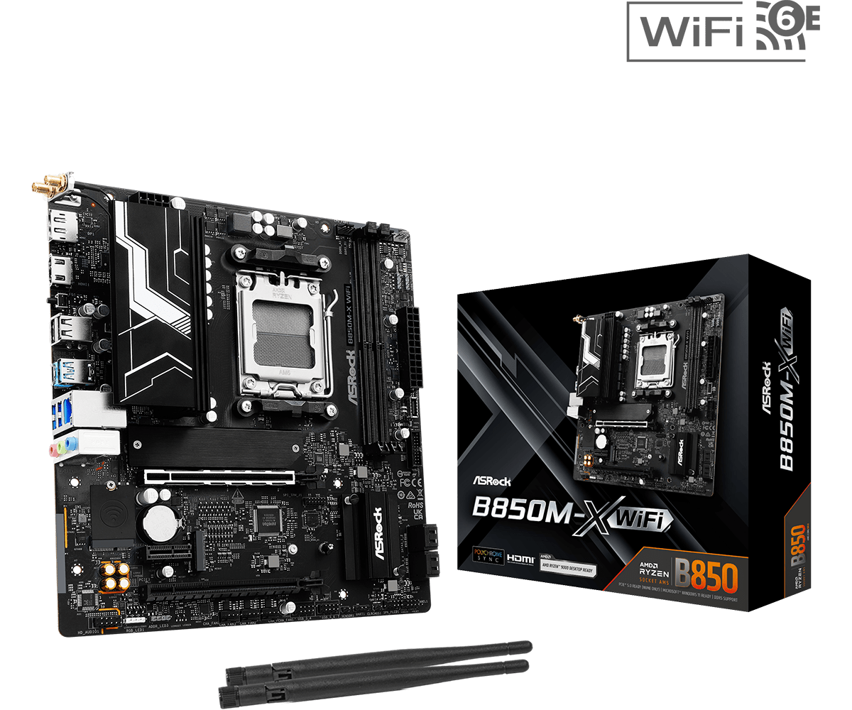 ASRock B850M-X WiFi AM5 Micro ATX Motherboard - Newegg.com